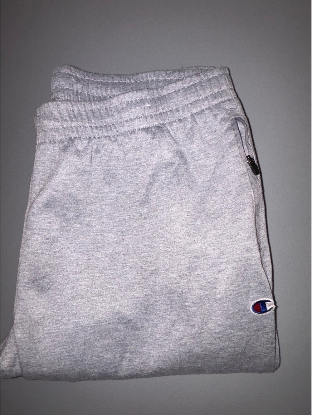 Champion Men’s XL Gray Jogger Sweatpants Zip Pockets Athletic Pants